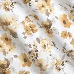 Zasłona na przelotkach 140x250 CAREN zaciemniająca biała z beżowym kwiatowym nadrukiem - 3