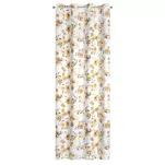 Zasłona na przelotkach 140x250 CAREN zaciemniająca biała z beżowym kwiatowym nadrukiem - 7