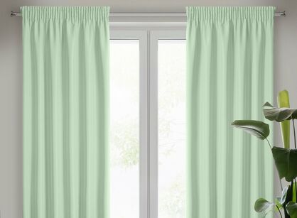 Zasłona na taśmie 140x270 RITA jednokolorowa szałwiowa z miękkiej tkaniny