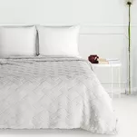 Koc na fotel 70x160 CARO srebrny puszysty typu flano z wytłaczanym wzorem Design 91 - 7