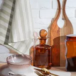 Komplet ścierek kuchennych 2x50x70 KARIN beżowe w pasy z bawełny - 2