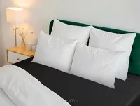 Prześcieradło z bawełny renforce z gumką 180x200 czarne BASIC - 7