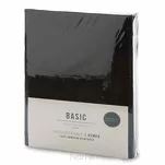 Prześcieradło z bawełny renforce z gumką 180x200 czarne BASIC - 9