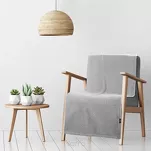 Koc na fotel 70x160 BUKLA srebrny jednokolorowy wzór baranka - 9