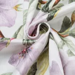 Zasłona na taśmie 140x270 ARLETA welwetowa biała z drobnymi fioletowymi kwiatkami - 10
