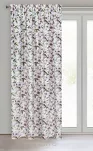 Zasłona na taśmie 140x270 ARLETA welwetowa biała z drobnymi fioletowymi kwiatkami - 6
