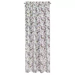 Zasłona na taśmie 140x270 ARLETA welwetowa biała z drobnymi fioletowymi kwiatkami - 19