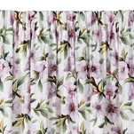 Zasłona na taśmie 140x270 ARLETA welwetowa biała z drobnymi fioletowymi kwiatkami - 4