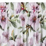 Zasłona na taśmie 140x270 ARLETA welwetowa biała z drobnymi fioletowymi kwiatkami - 7