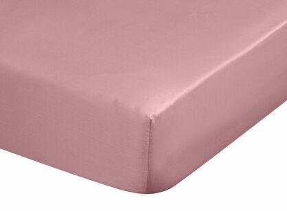 Prześcieradło z satyny bawełnianej z gumką DINA pudrowe 100x200 z kolekcji Diva Line