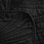 Narzuta welwetowa 170x210 LUIZ 4 czarna pikowana we wzór liści palmy Design 91 - 6