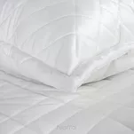 Narzuta welwetowa 170x210 RIA 6 biała przeszywana grubą nicią zdobiona wzorem geometrycznym - 4