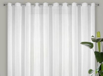 Firana na przelotkach 300x250 LUCY biała z gładkiego woalu