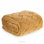 Koc 170x210 CARO miodowy puszysty typu flano z wytłaczanym wzorem Design 91 - 5