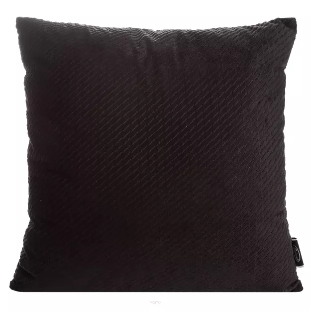 Poszewka welwetowa 40x40 jednokolorowa ELIZA czarna z drobnym wzorkiem