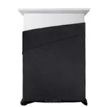Narzuta 170x210 BONI 6 czarna pikowana z mikrofibry botaniczny wzór liści - 4