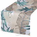 Bieżnik na taras 40x140 GARDEN 14 miętowy wodoodporny z beżowym wzorem liścia bananowca - 5