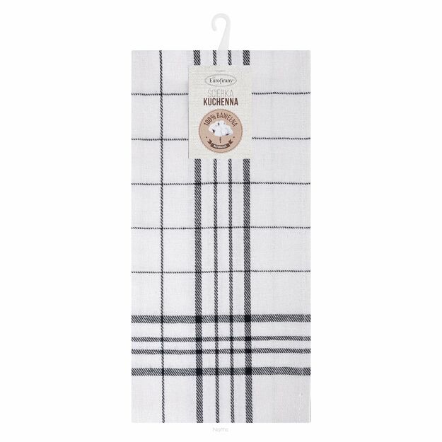 Ścierka kuchenna 50x70 CHECK stalowa w kratkę z bawełny