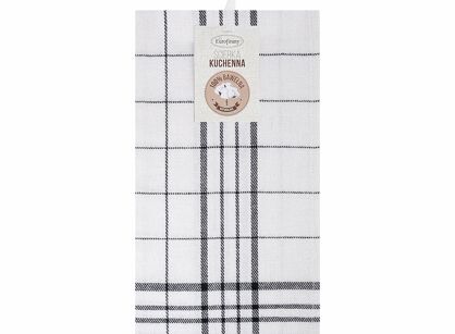 Ścierka kuchenna 50x70 CHECK stalowa w kratkę z bawełny