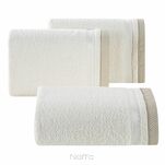 Ręcznik 50x90 ABBIE kremowy z żakardową błyszczącą bordiurą w pasy z delikatną krateczką 500 g/m2 - 5