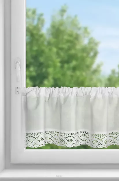 Zazdrostka w tunelu 150x30 VINCE biała zdobiona koronką