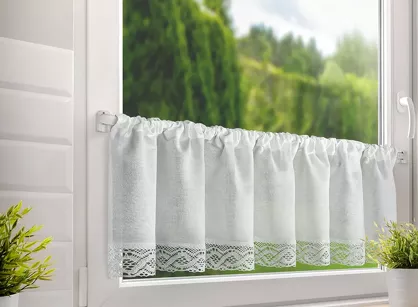 Zazdrostka w tunelu 150x30 VINCE biała zdobiona koronką