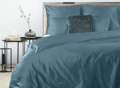 Pościel satynowa 140x200 NOVA 3 jednokolorowa gładka petrol