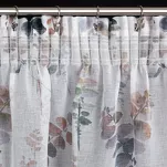 Zasłona na taśmie 140x270 MARINA biała zielona z etaminy z wzorem kwiatowym - 8