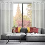 Zasłona na przelotkach 140x250 AGIS 3 kremowa gładka z pasem z tkaniny moherowej - 7