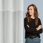 Zasłona na przelotkach 140x250 AGIS 3 kremowa gładka z pasem z tkaniny moherowej - 8