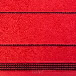Ręcznik 50x90 MIRA czerwony zdobiony bordiurą w pasy 500g/m2 - 2