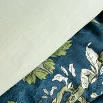 Pościel satynowa 220x200 SPRING 68 niebiesko miętowa nadruk kwiatów - 3