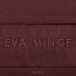 Pościel z makosatyny 140x200 ELEGANT 1H Eva Minge bordowa z ozdobną kantą i haftem - 4