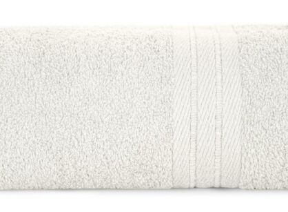 Ręcznik bawełniany 70x140 KAYA kremowy zdobiony bordiurą w pasy