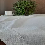 Obrus 145x400 JOWITA biały zdobiony kantą i srebrna nicią - 14