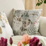 Poszewka satynowa 40x40 SPRING 47 biała z brązowym wzorem roślinnym - 2