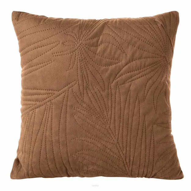 Poszewka welwetowa 40x40 LUIZ 4 ceglana pikowana we wzór liści plamy Design 91