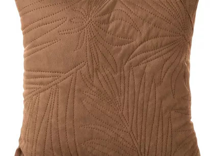 Poszewka welwetowa 40x40 LUIZ 4 ceglana pikowana we wzór liści plamy Design 91