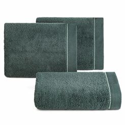 Ręcznik bawełniany 50x90 MONTE 1 butelkowa zieleń z ozdobnym przeszyciem Terra Collection 500 g/m2
