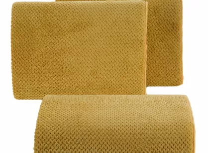 Ręcznik szybkoschnący 70x140 ZOE 1 musztardowy z mikrofibry o ryżowej strukturze