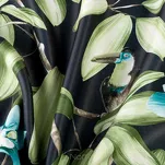 Zasłona na przelotkach 140x250 LONI zaciemniająca czarna z motywem graficznym zielonych kwiatów - 9