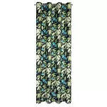 Zasłona na przelotkach 140x250 LONI zaciemniająca czarna z motywem graficznym zielonych kwiatów - 15