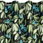 Zasłona na przelotkach 140x250 LONI zaciemniająca czarna z motywem graficznym zielonych kwiatów - 4