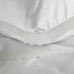 Pościel satynowa 220x200 RETRO 6 biała z delikatną koronką z kolekcji Premium - 2