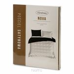 Pościel satynowa 160x200 NOVA 3 dwukolorowa gładka biała czarna - 3