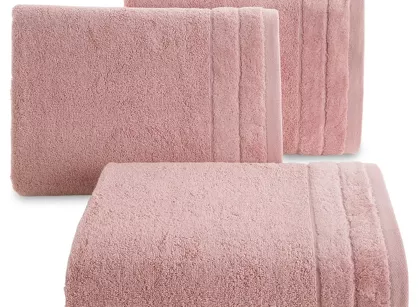 Ręcznik bawełniany 30x50 DAMLA pudrowy gładki z subtelną bordiurą