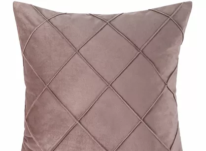 Poszewka welwetowa 45x45 NALA 2 pudrowa przeszywana w geometryczny wzór rombów