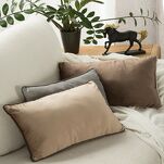 Poszewka welwetowa z wypełnieniem 30x50 MELIA 2 jednokolorowa granatowa obszyta kontrastową lamówką - 4