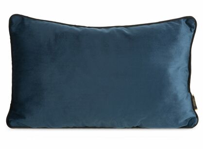 Poszewka welwetowa z wypełnieniem 30x50 MELIA 2 jednokolorowa granatowa obszyta kontrastową lamówką