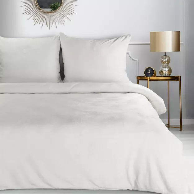 Pościel polarowa 220x200 FLANO 2 kremowa jednokolorowa z kolekcji NOVA Flano